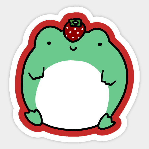 Strawberry Frog Sticker by saradaboru